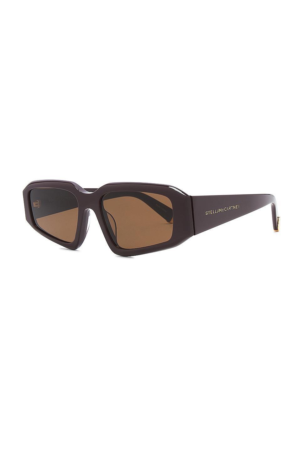 Stella McCartney Rectangular Sunglasses in Brown Product Image