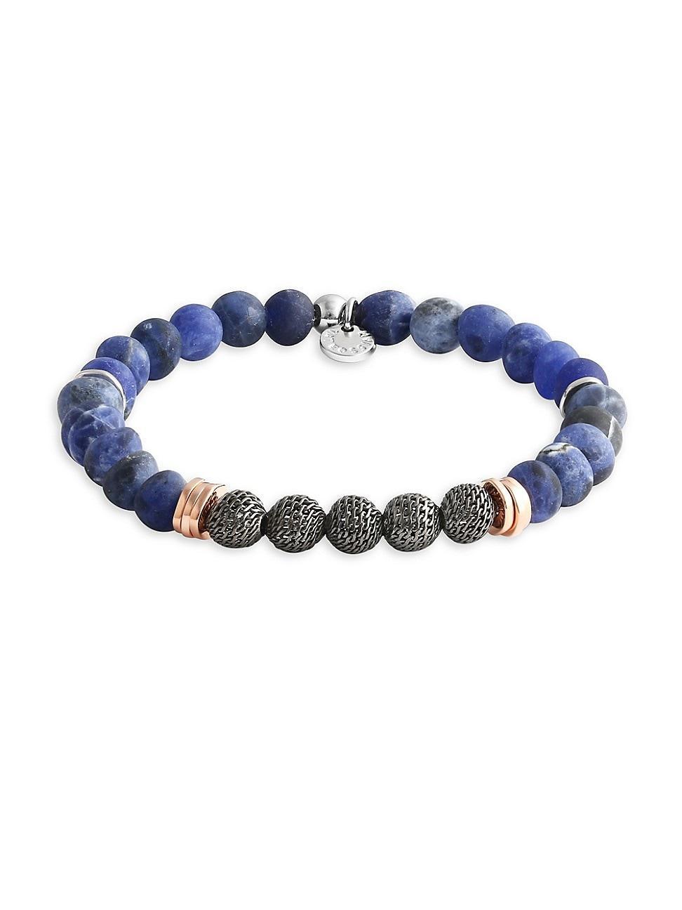 Mens Blue Stonehenge Beaded Bracelet Product Image