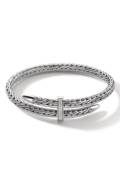 Womens Spear Sterling Silver & Diamond Pav Flex Cuff Bracelet Product Image