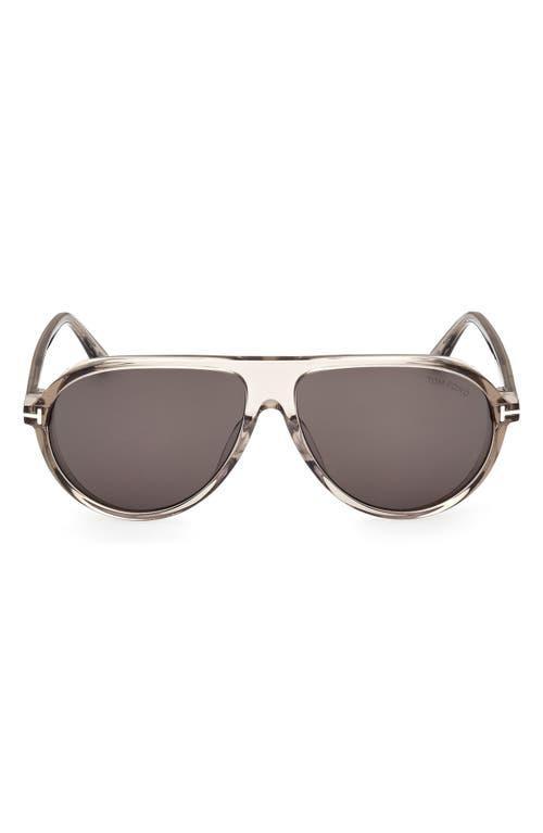 TOM FORD Marcus 60mm Gradient Pilot Sunglasses In Black Smoke Product Image