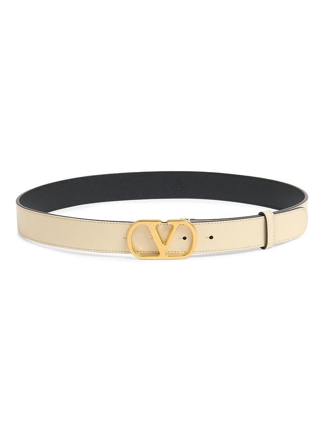 Womens VLogo Signature Belt in Shiny Calfskin 30MM Product Image