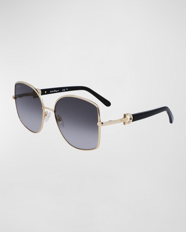 FERRAGAMO Gancini 57mm Gradient Oval Sunglasses Product Image