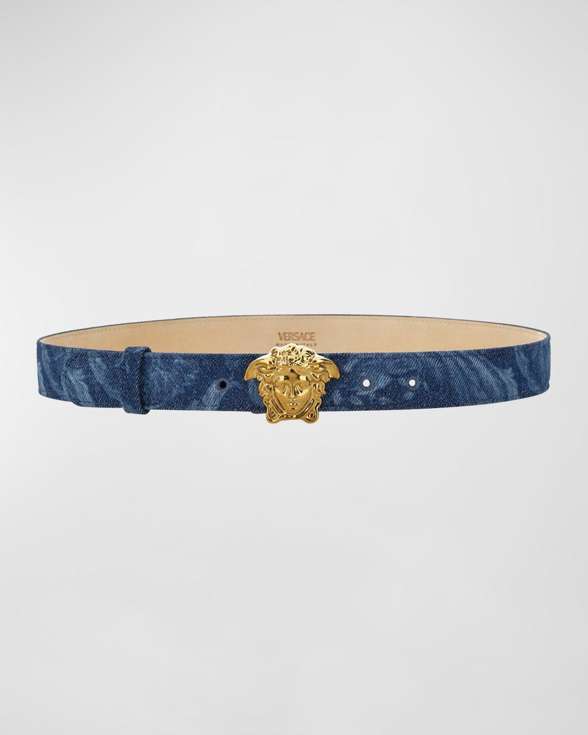 Womens Medusa Barocco Denim Belt Product Image