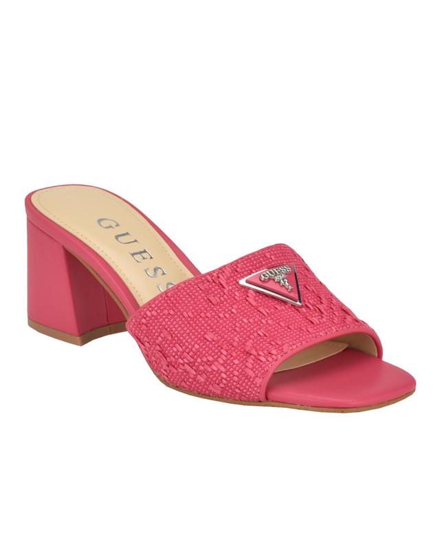 Guess Womens Gables Block Heel Slip On One Band Sandals Product Image