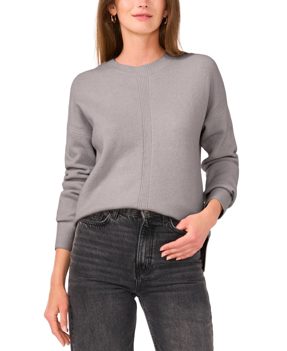 Vince Camuto Womens Ribbed Crewneck Long-Sleeve Sweater Product Image