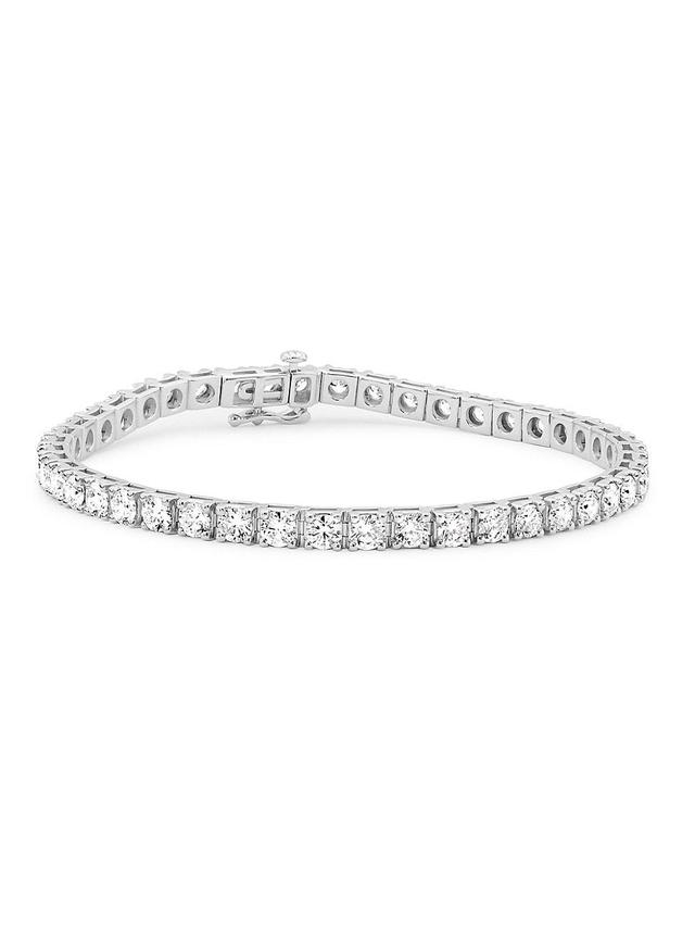 Womens 14K White Gold & 8 TCW Lab-Grown Diamond Tennis Bracelet Product Image