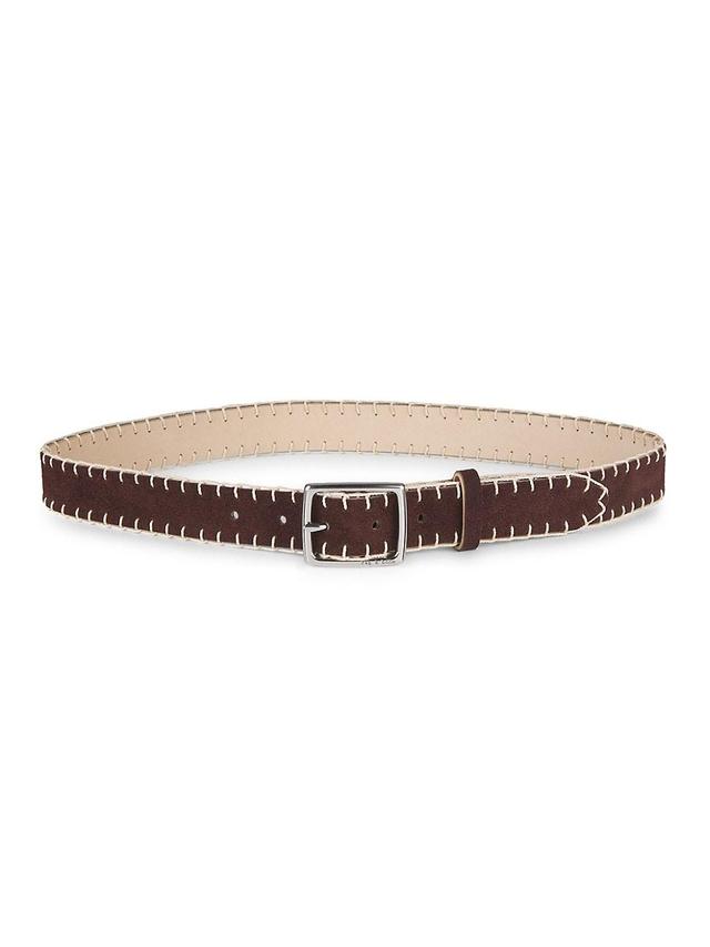 Womens Boyfriend Whipstitch Leather Belt Product Image