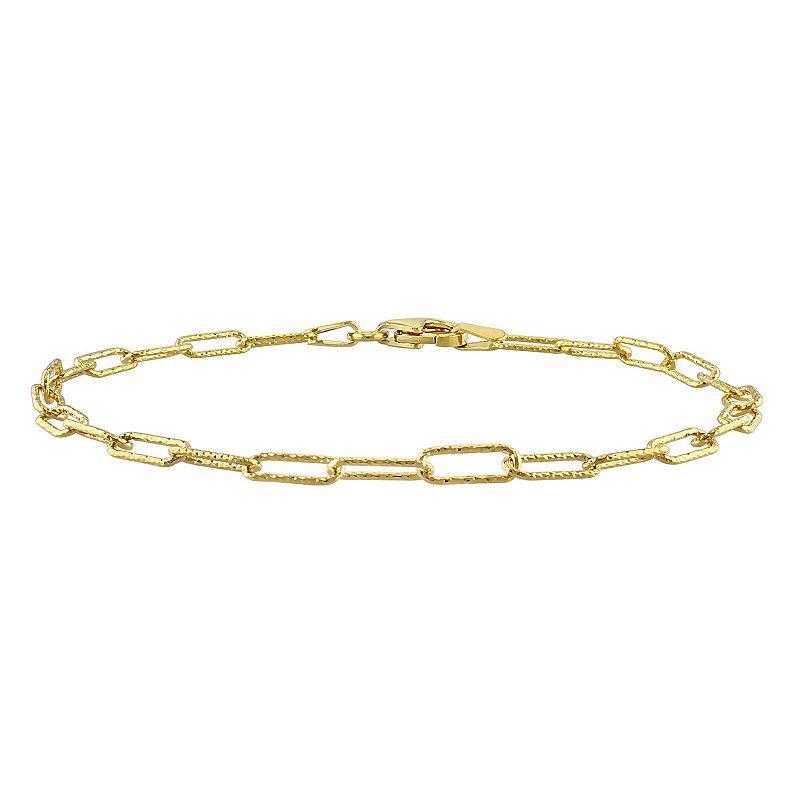 Stella Grace 18k Gold Over Silver Fancy Paper Clip Link Chain Bracelet, Womens Yellow Product Image