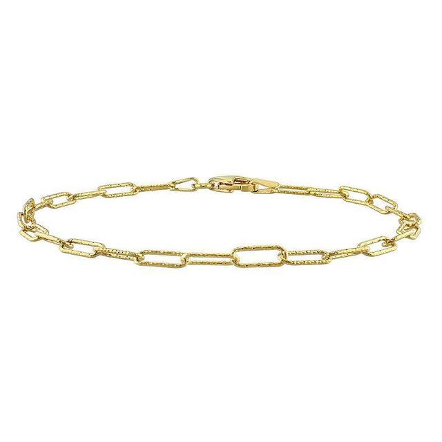 Stella Grace 18k Gold Over Silver Fancy Paper Clip Link Chain Bracelet, Womens Gold Tone Product Image