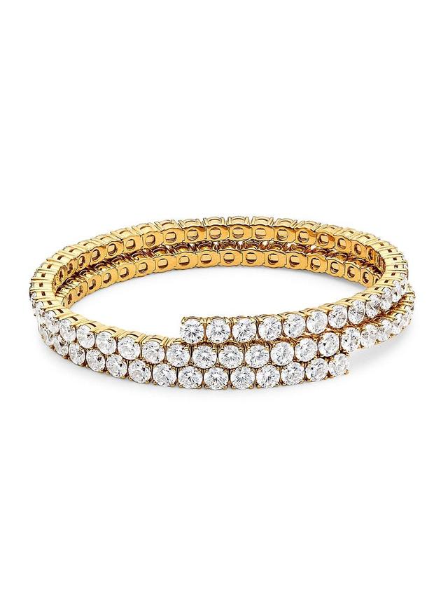 Womens Bubbly 18K-Gold-Plated & Cubic Zirconia Wrap Bracelet Product Image