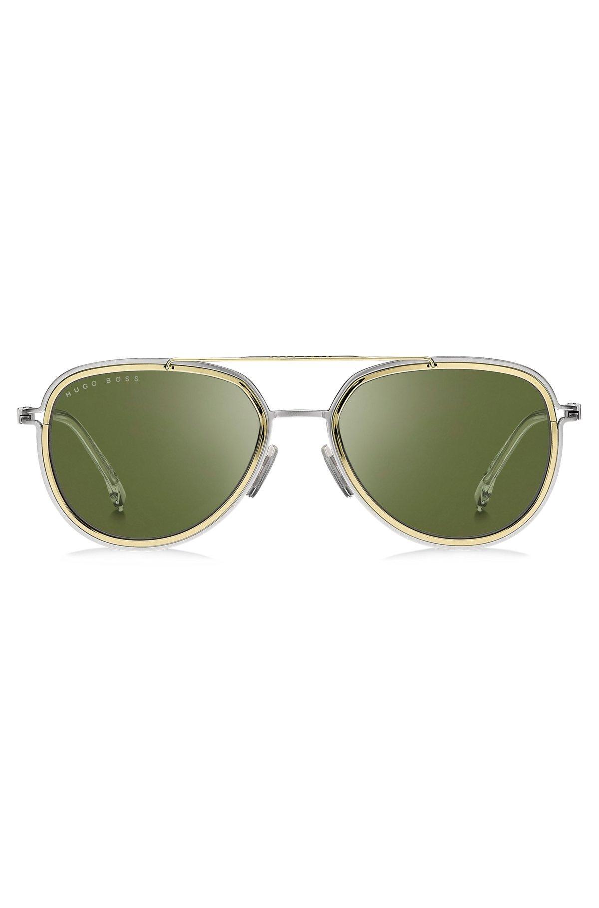 Double-rim sunglasses in gold and silver effects Product Image