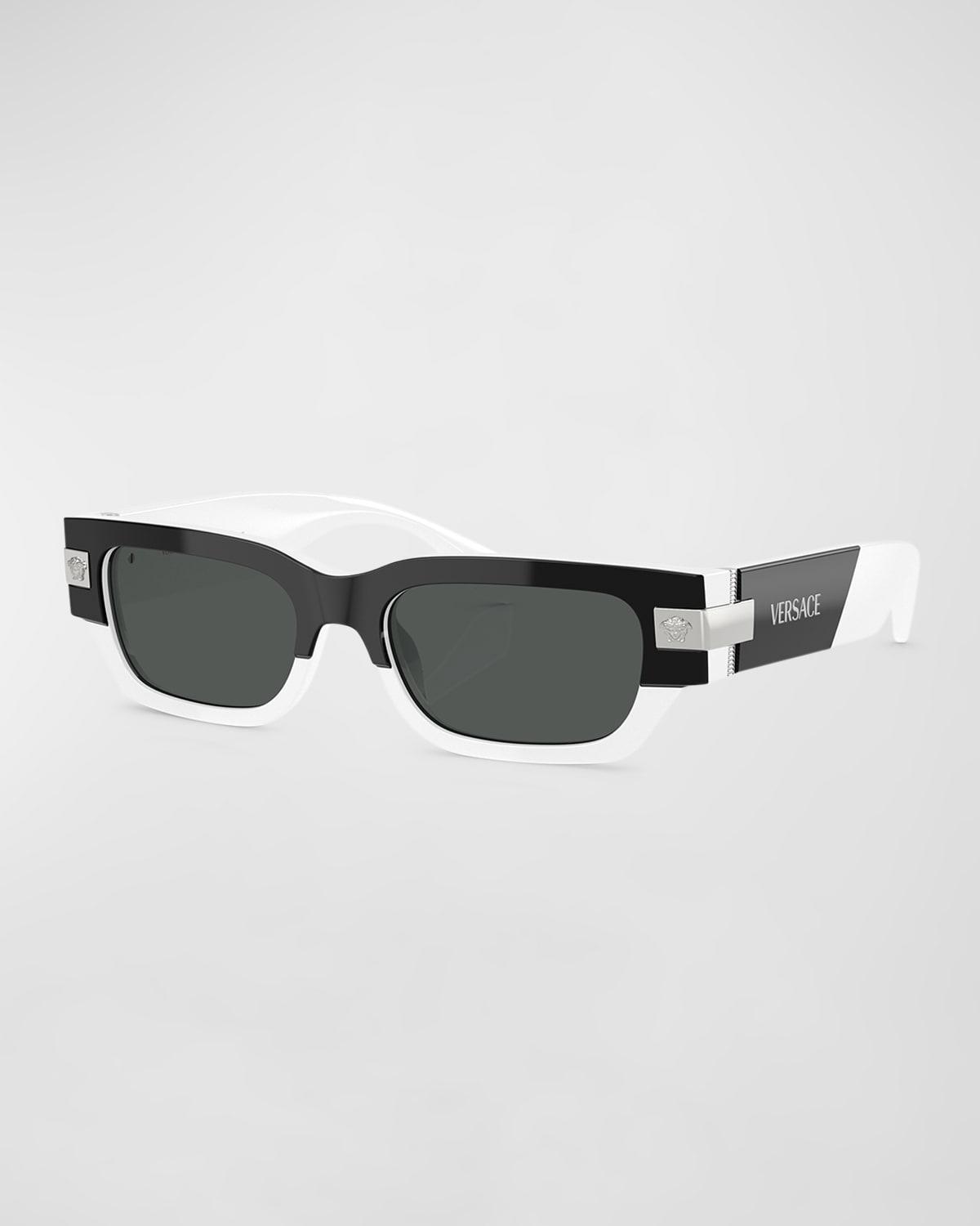 Men's Versace Plaque Rectangle Sunglasses Product Image