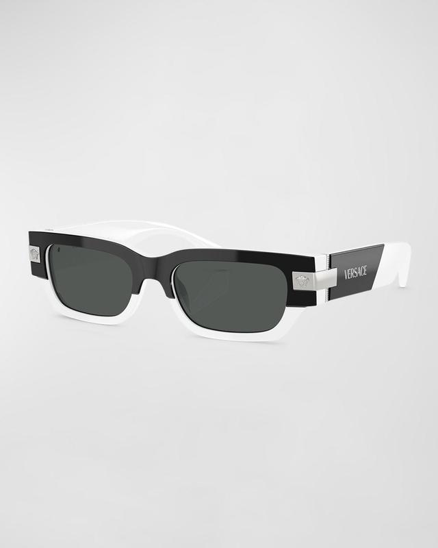 Mens Versace Plaque Rectangle Sunglasses Product Image