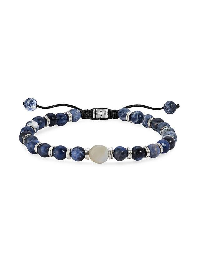 Mens Dakota Semi Precious Stone & Sterling Silver Adjustable Bracelet Product Image