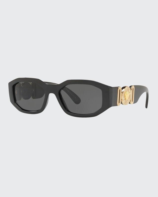 Chunky Rectangle Sunglasses w/ Logo Disc Arms Product Image