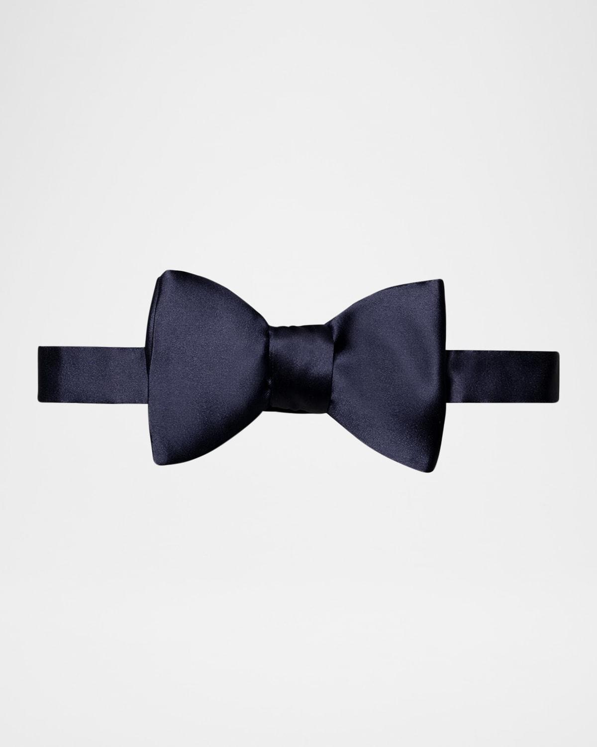 Mens Solid Silk Pre-Tied Bow Tie Product Image