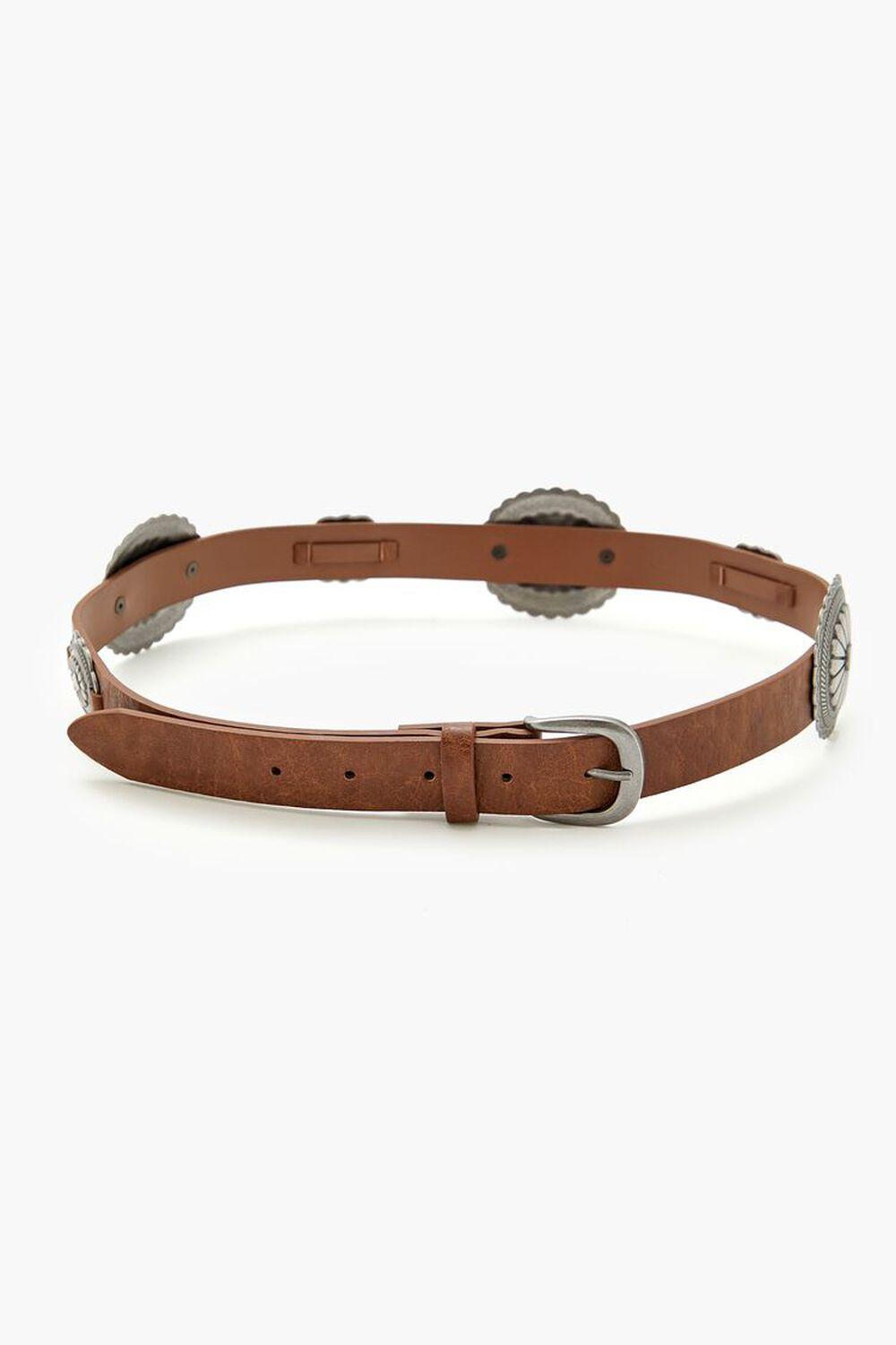 Etched Disc Faux Leather Belt | Forever 21 Product Image