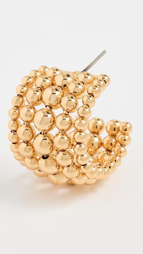 Kenneth Jay Lane Gold Beads Hoop Pierced Earrings | Shopbop Product Image