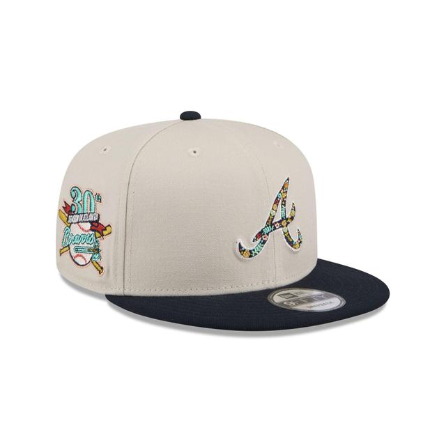 Atlanta Braves Floral Fill 9FIFTY Snapback Hat Male Product Image