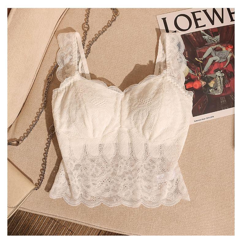 Sleeveless Lace Crop Top Product Image