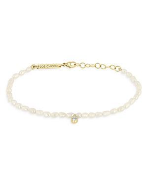 Zoe Chicco 14k Yellow Gold Cultured Pearl Bead & Diamond Charm Bracelet Product Image