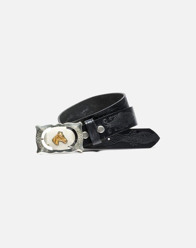 70s Embossed Leather Horse Belt Female Product Image