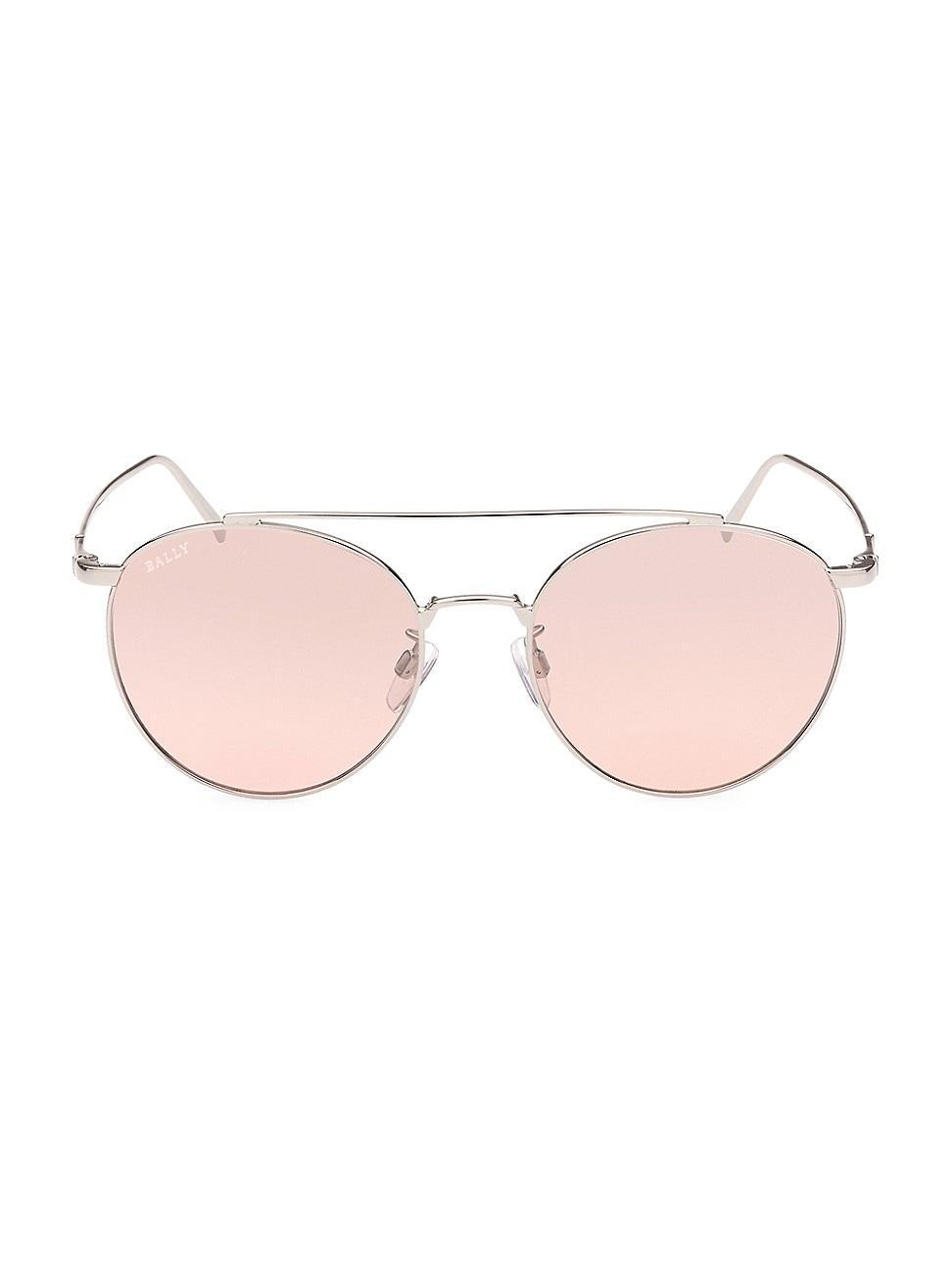 Mens 56MM Metal Round Sunglasses Product Image