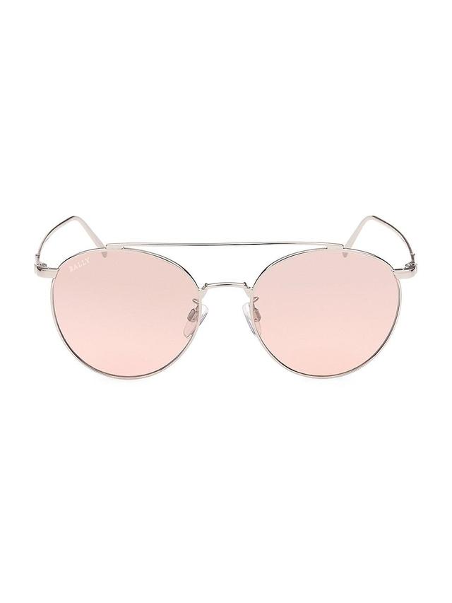 Mens 56MM Metal Round Sunglasses Product Image