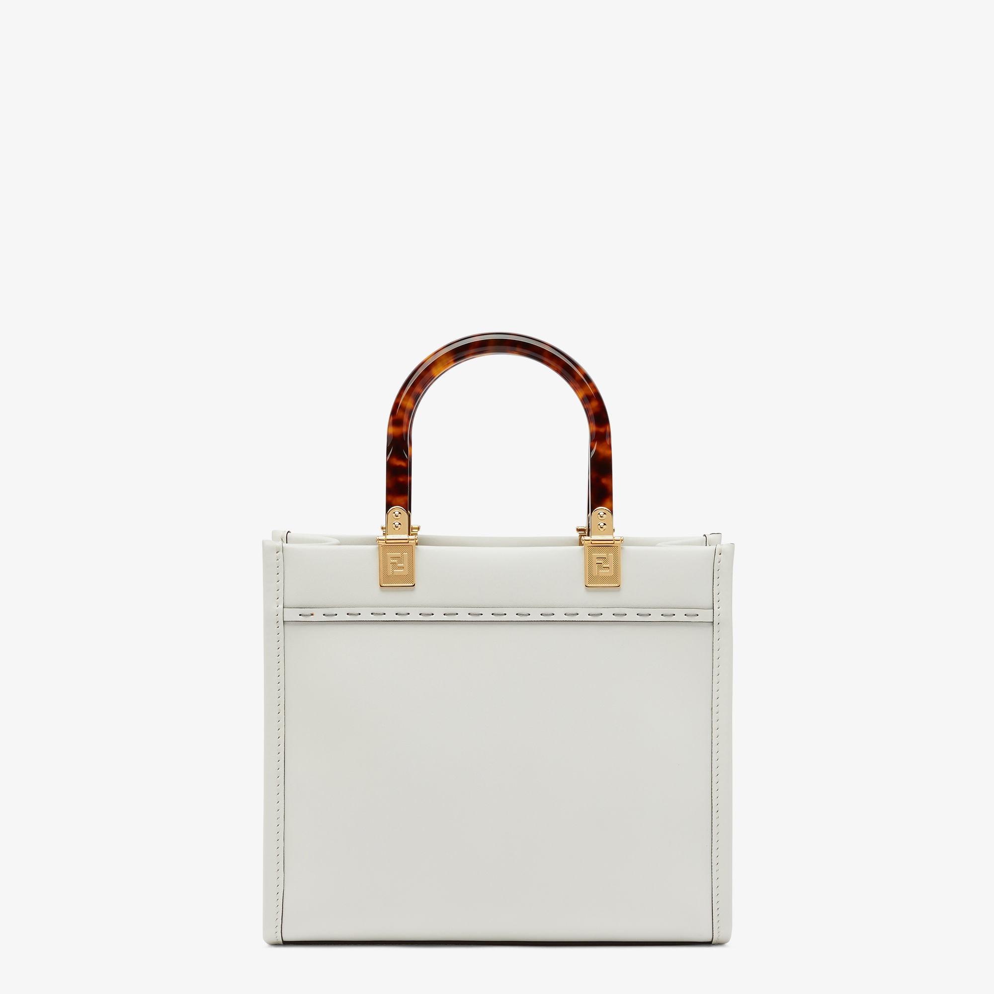 Fendi Sunshine SmallWhite leather shopper Product Image