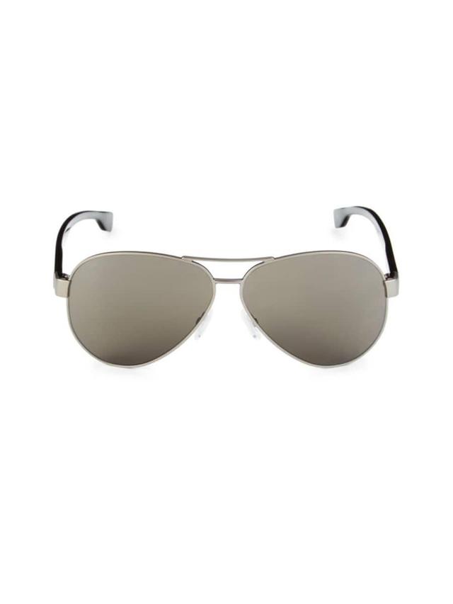 Men's 63mm Aviator Sunglasses In Grey Product Image