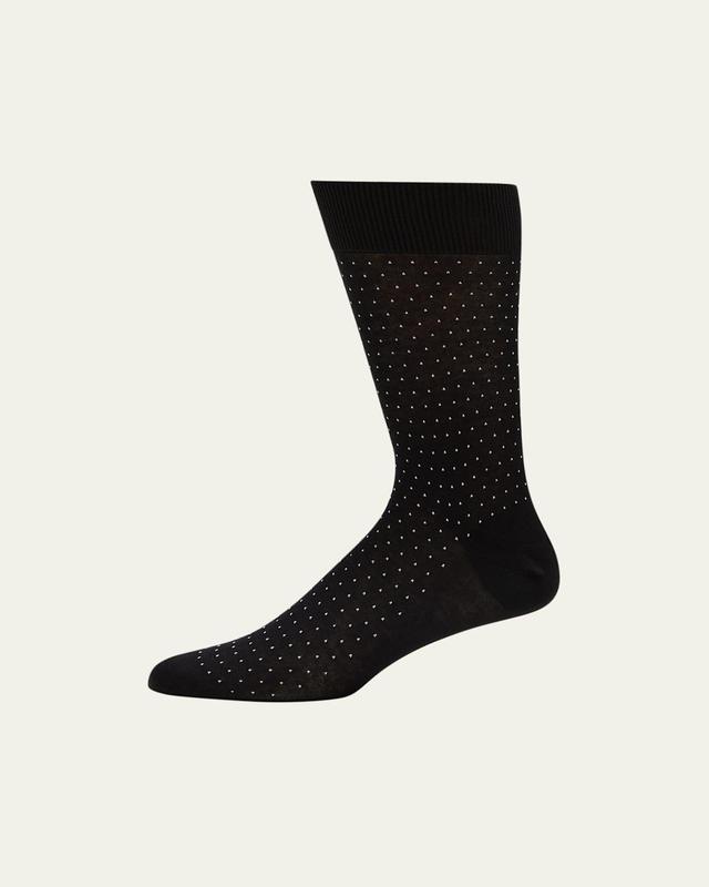 Mens Cotton-Cashmere Blend Pindot Crew Socks Product Image