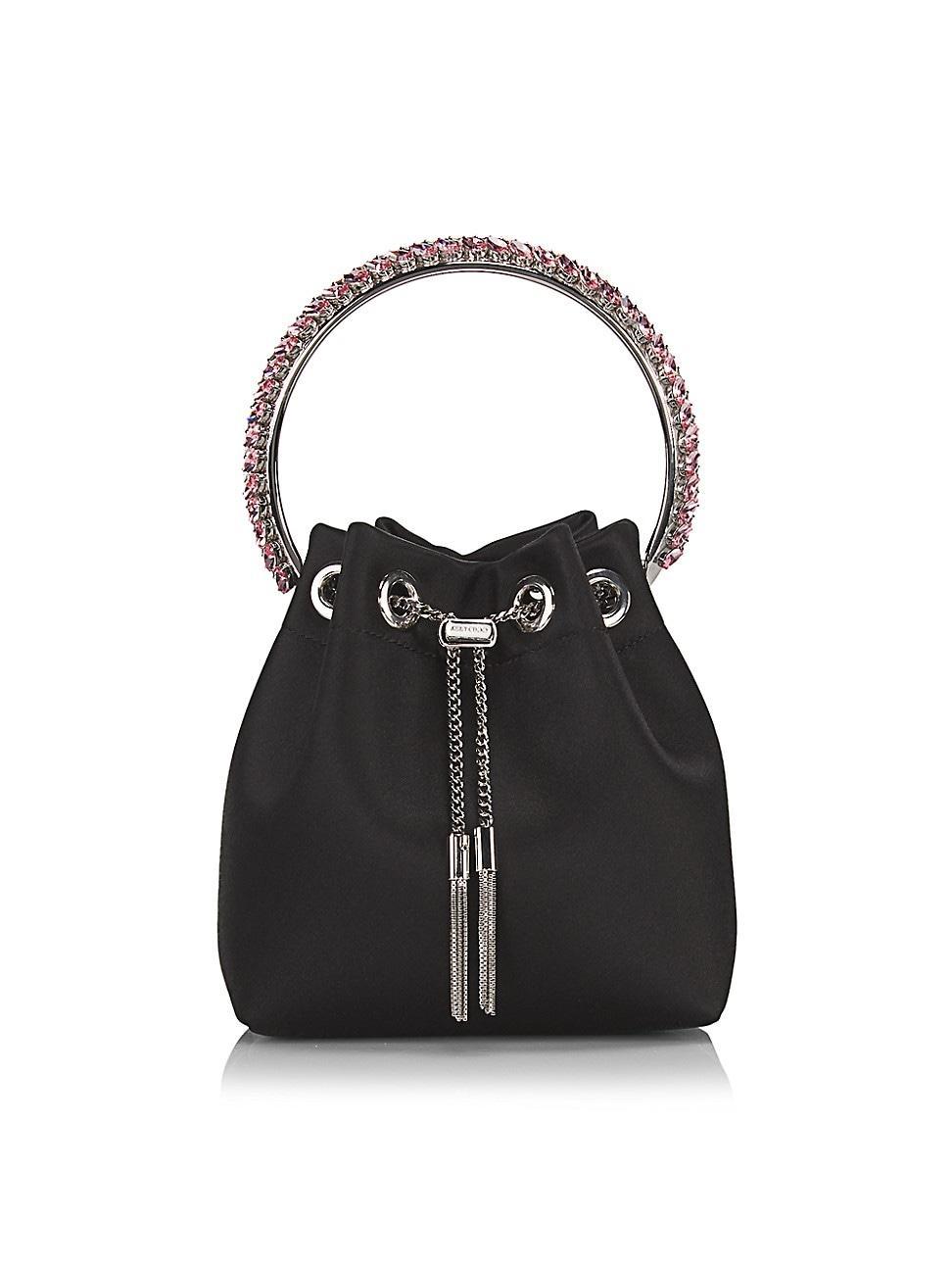 Womens Bon Bon Crystal-Handle Satin Mini Bag Product Image