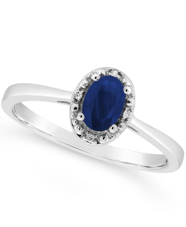 Sapphire (5/8 ct. t.w.) and Diamond Accent Ring in Sterling Silver (Also in Ruby) Product Image