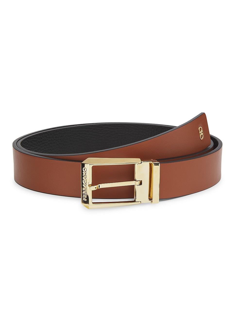 Mens Cut-to-Size Double Adjustable Leather Belt Product Image