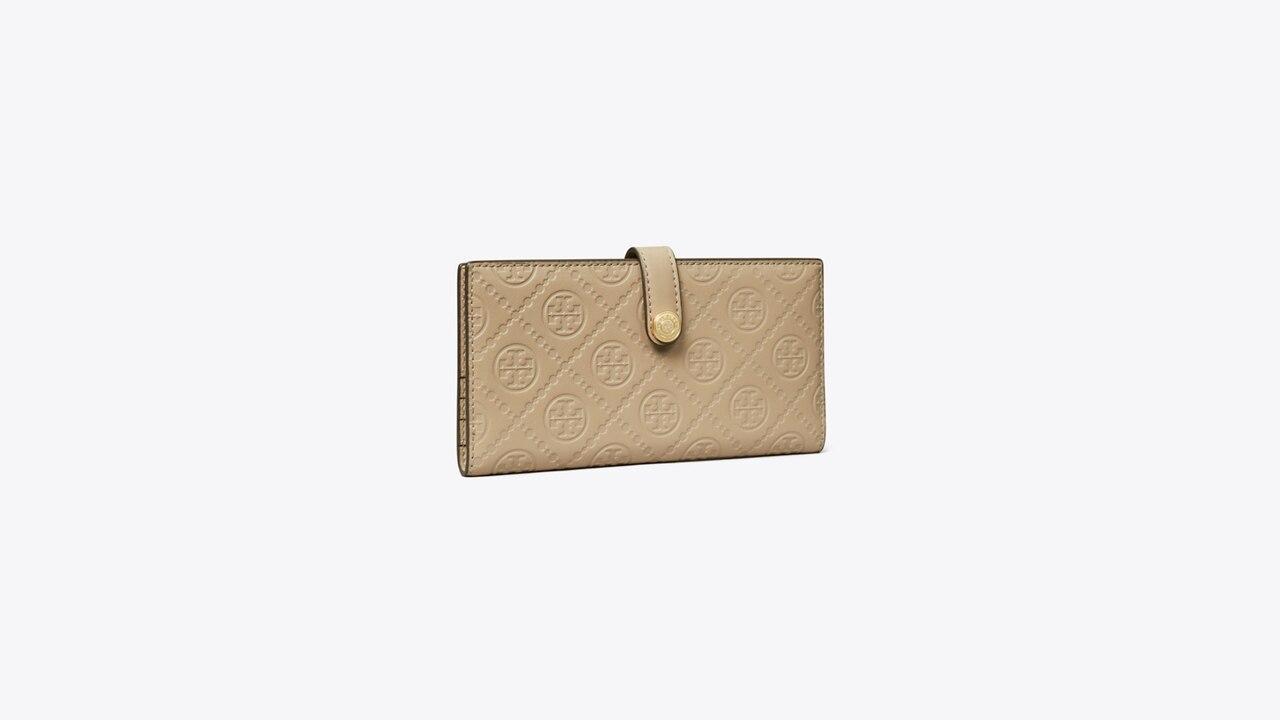 T Monogram Leather Zip Slim Wallet Product Image