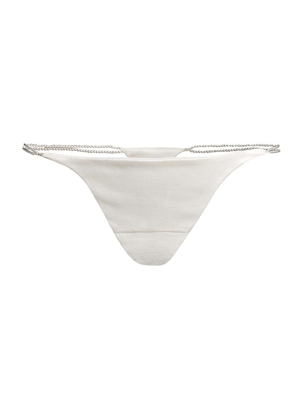 Womens Pearl Luxe Silk V-String Product Image