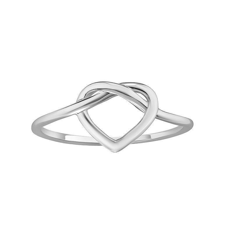 PRIMROSE Sterling Silver Twisted Heart Ring, Womens Product Image