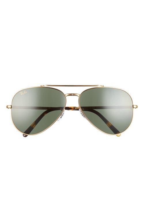 RAY BAN Ray-ban New Aviator 62mm Oversize Pilot Sunglasses In Legend Gold/green Product Image