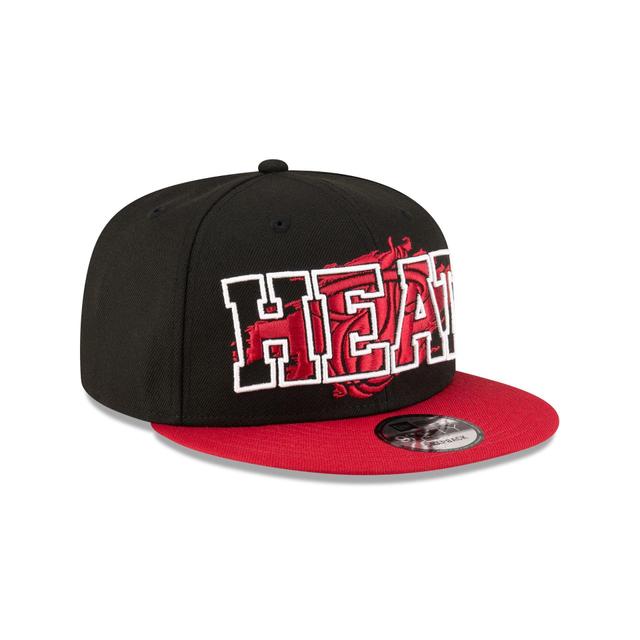 Miami Heat Splatter 9FIFTY Snapback Hat Male Product Image