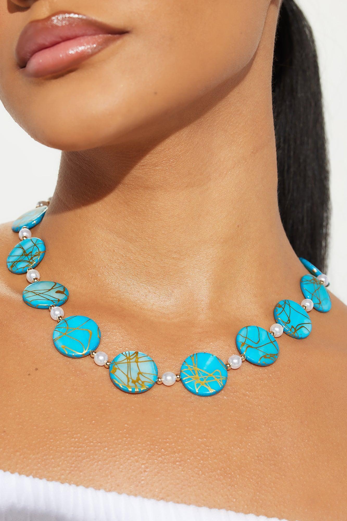 Day By The Water Necklace - Blue/combo Product Image