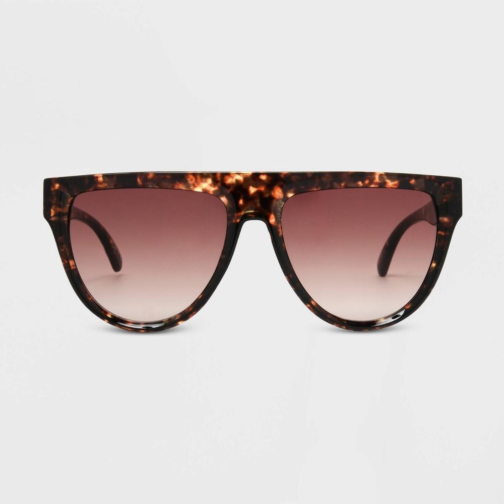 Womens Shiny Plastic Shield Sunglasses with Gradient Lens - Universal Thread /Tortoise Print Product Image