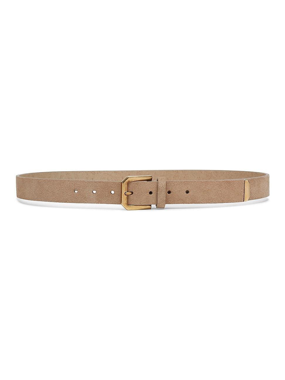 Mens Reversed Leather Belt with Square Buckle and Tip Product Image