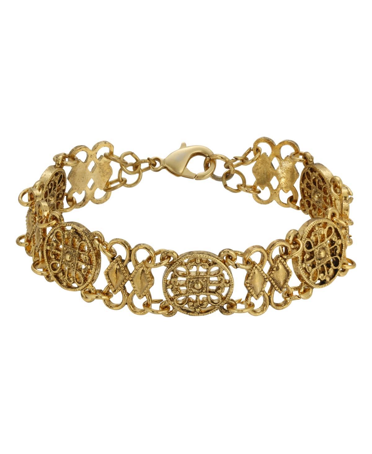 1928 Gold Tone Multi-Loop Round Filigree Bracelet, Womens Product Image