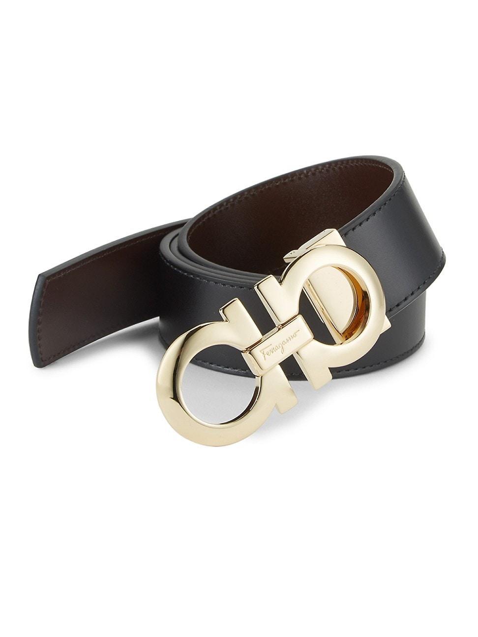 Men's Reversible Double-Gancini Leather Belt Product Image