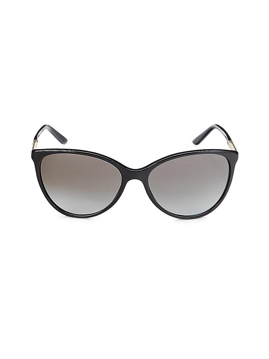 Versace Black Cat-eye Sunglasses, Sunglasses, Black, Grey Lenses Product Image