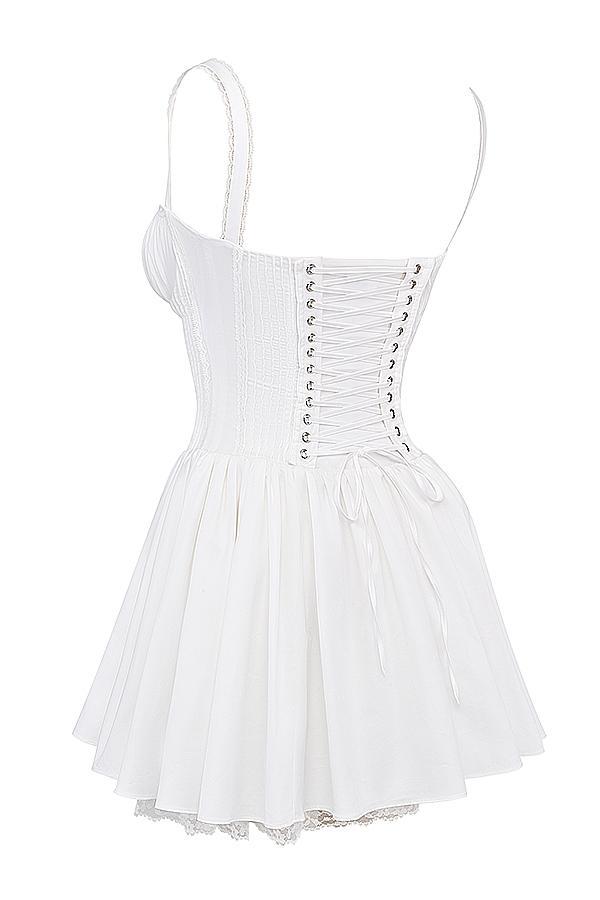 Pietra White Corset Mini Dress Product Image