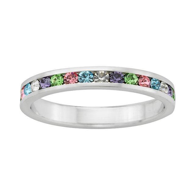 Sterling Silver Crystal Eternity Ring, Womens Product Image