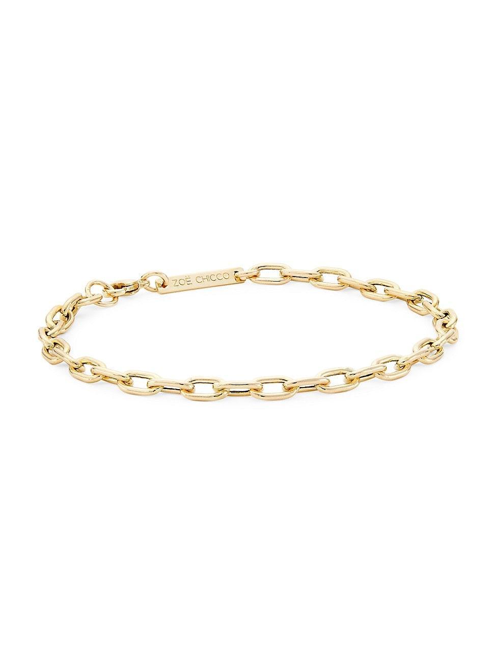 Womens Heavy Metal 14K Yellow Gold Medium Oval-Link Chain Bracelet Product Image