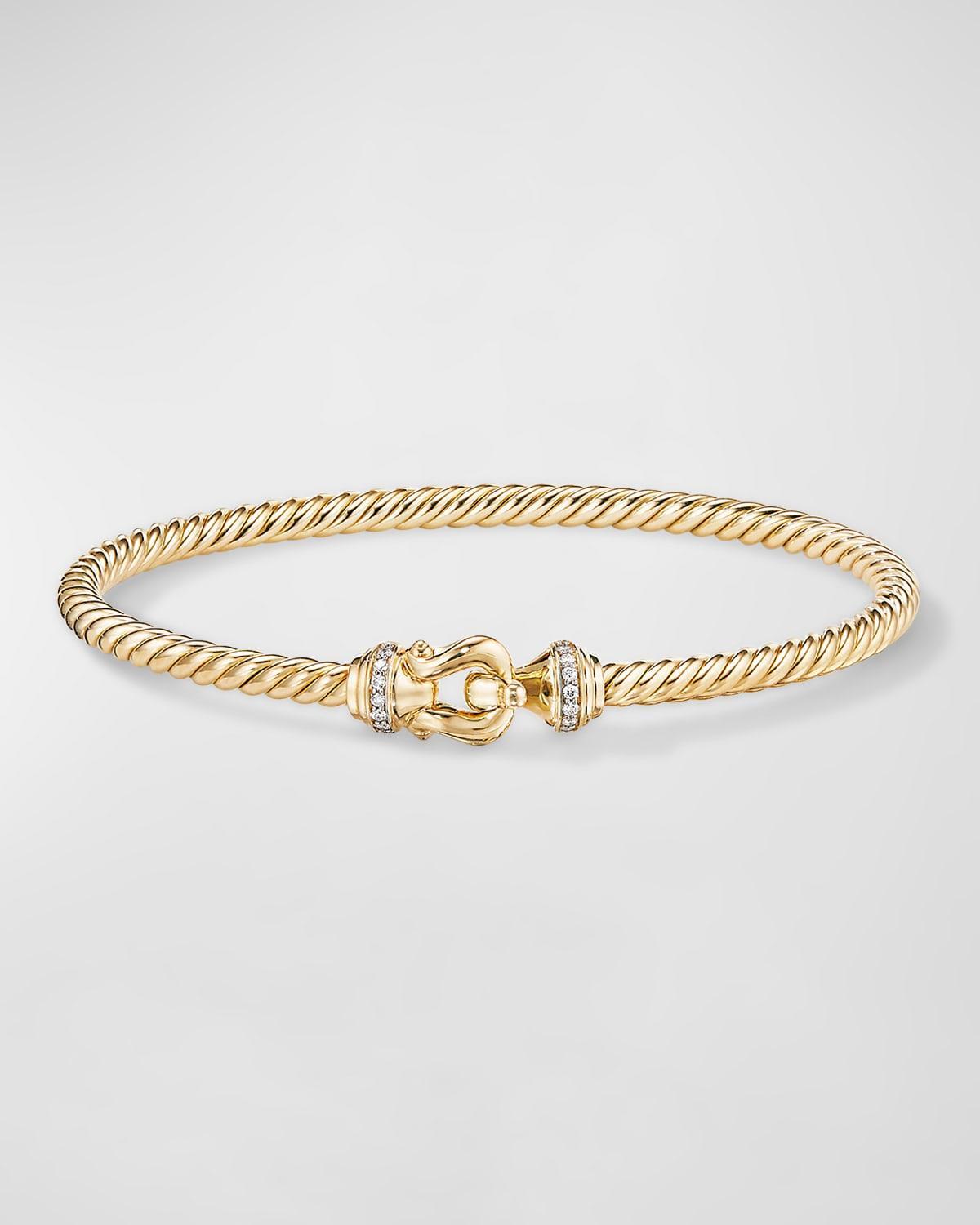 David Yurman Buckle Bracelet in 18K Yellow Gold with Diamonds, Small Product Image