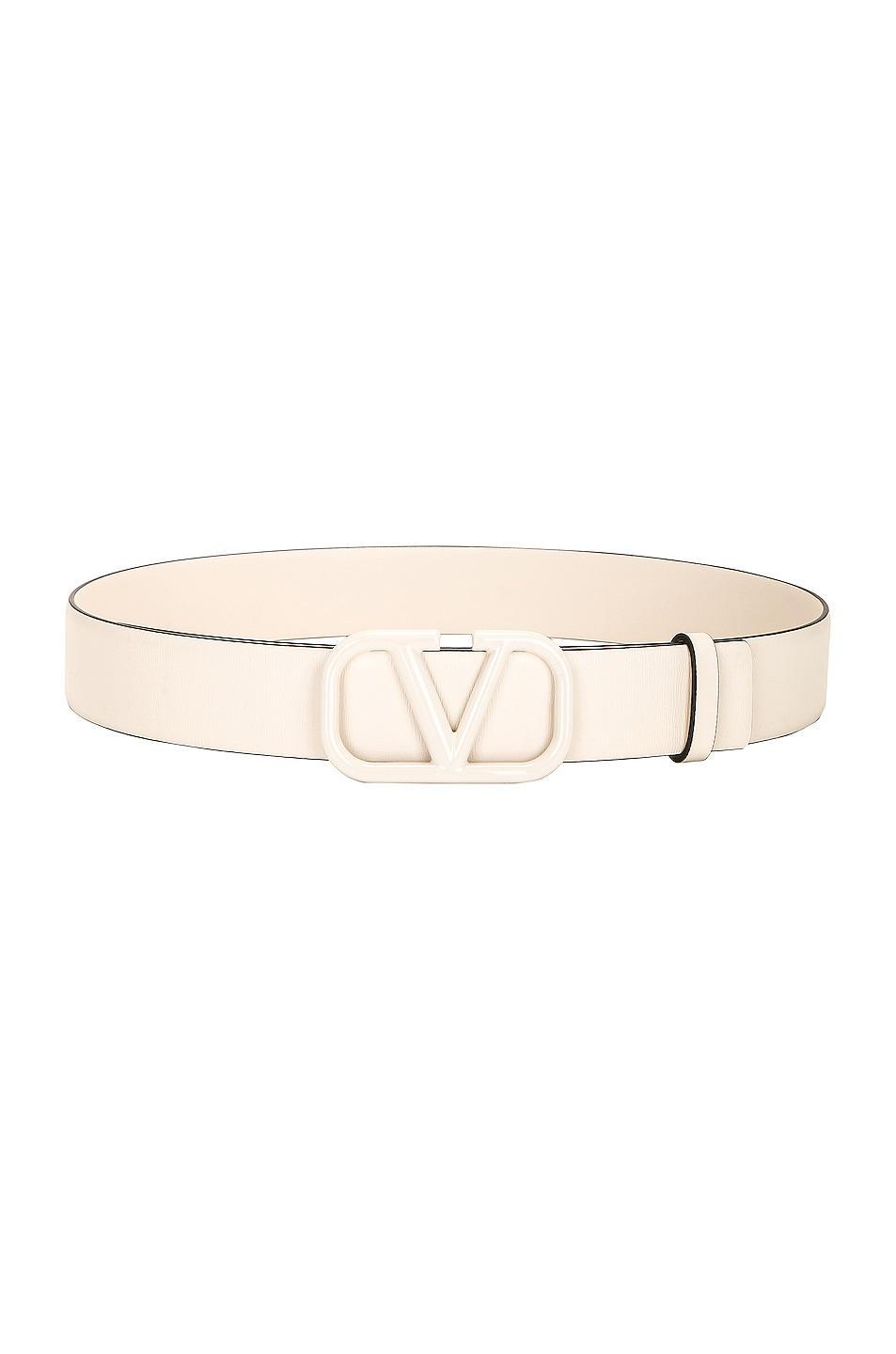 Valentino Garavani V Logo Signature 30 Belt in Ivory Product Image